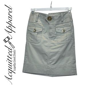 LaRok Four Flap Pocket Khaki Mini Skirt